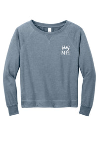 HCMH DT572 District® Featherweight French Terry™ Long Sleeve Crewneck Flint Blue