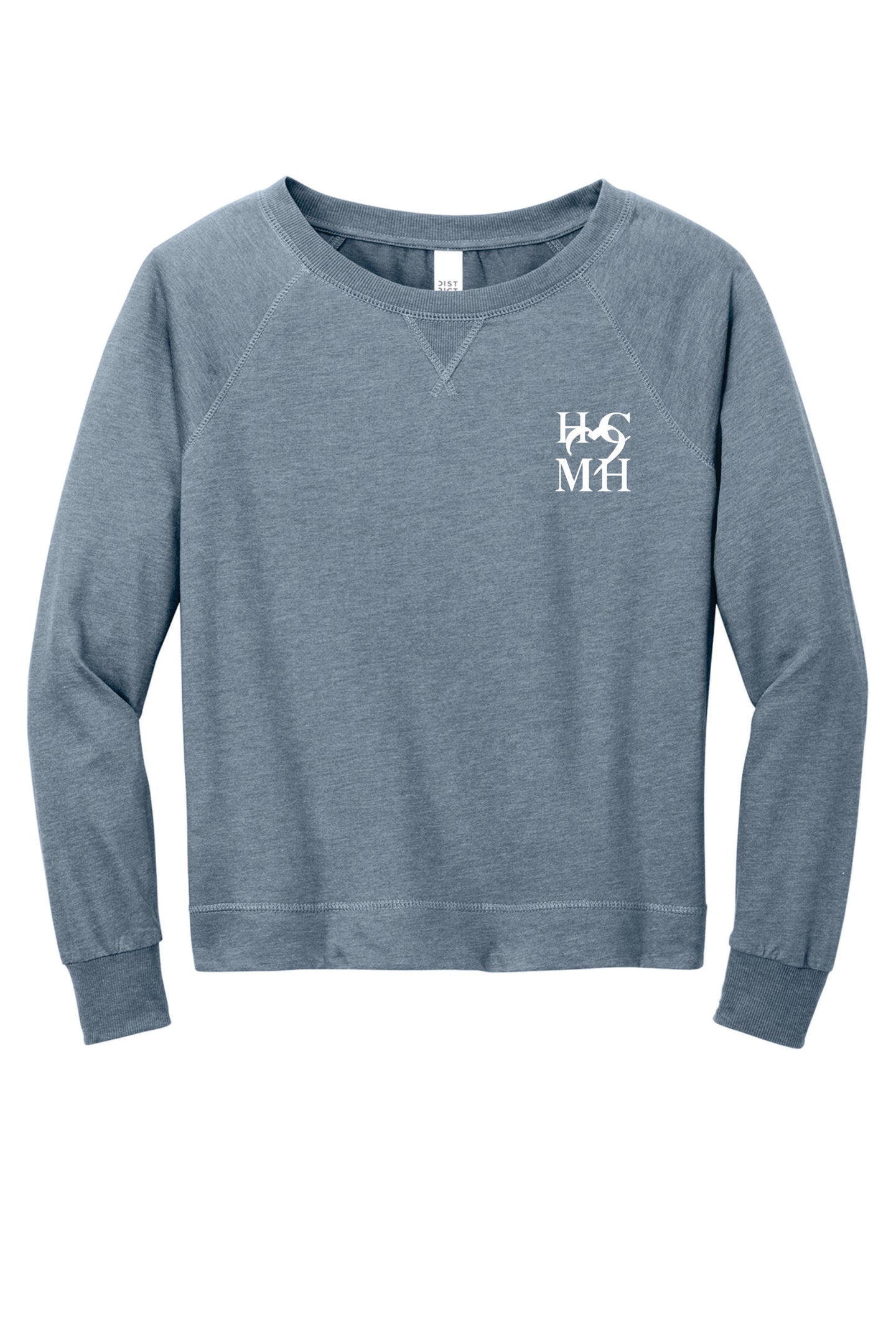 HCMH DT572 District® Featherweight French Terry™ Long Sleeve Crewneck Flint Blue