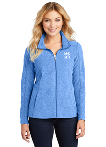 HCMH L235  Port Authority® Ladies Heather Microfleece Full-Zip Jacket Embroidered