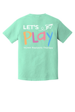 Load image into Gallery viewer, HCMH Let's Play Pediatrics Therapists DM130 District ® Perfect Tri ® Tee &amp; 1717 Comfort Colors
