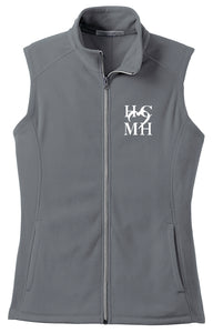 HCMH L226  Port Authority® Women's Microfleece Vest Embroidered Pearl Grey