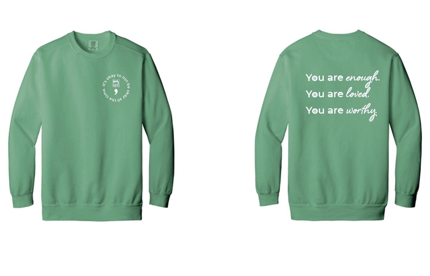 HCMH Mental Health Sweatshirt 1566 Comfort Colors ® Ring Spun Crewneck Sweatshirt Light Green